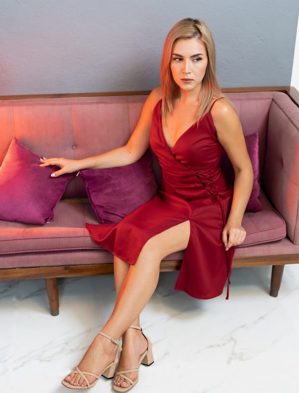 Rufina Side Tie Midi Dress - Image 3