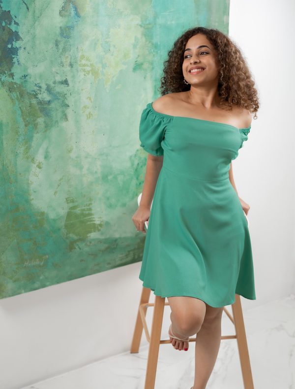 Chloe Off Shoulder Mini Dress - Image 4