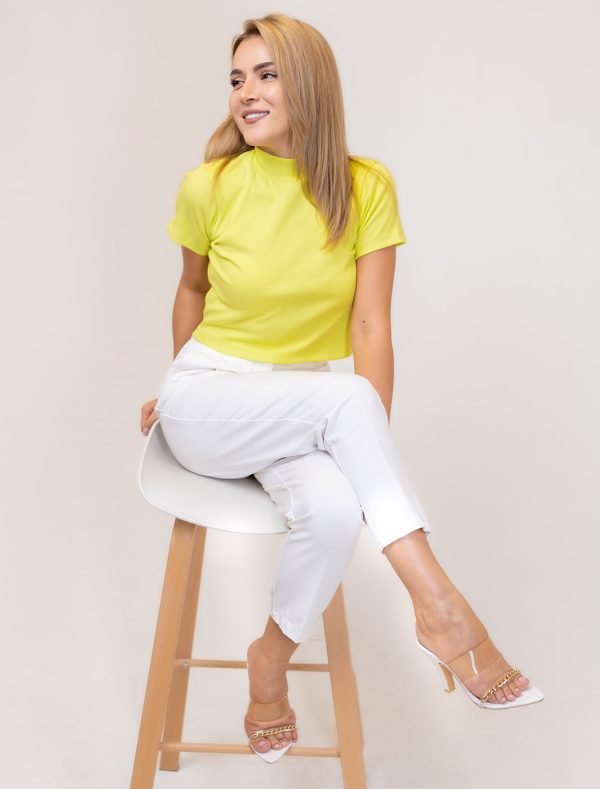 Alex High Neck Rib Top - Image 2