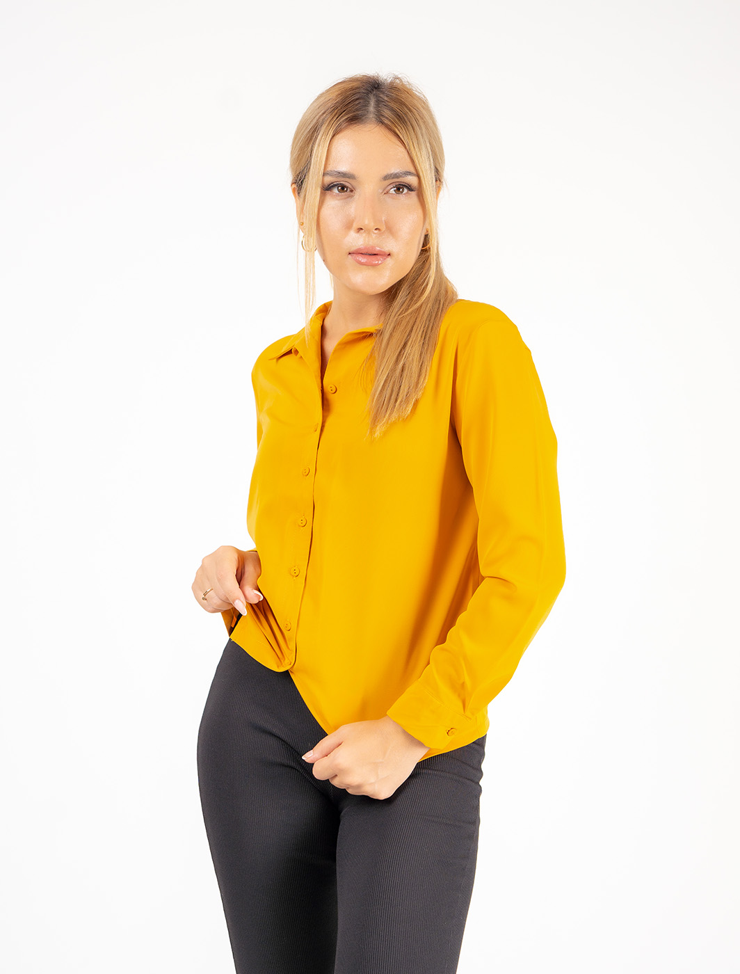 ANNA LONG SLEEVE BUTTON DOWN SHIRT