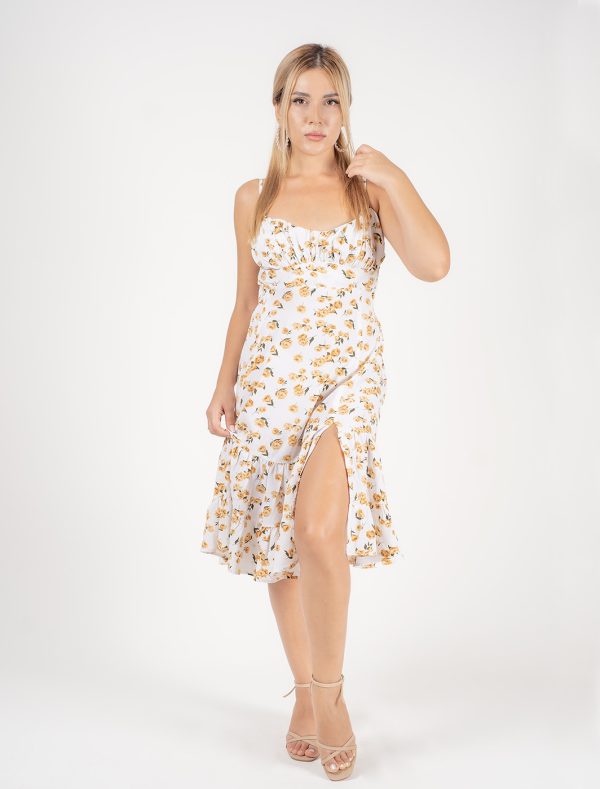 SELENA FLORAL FLARED BACK OPEN DRESS - Image 4